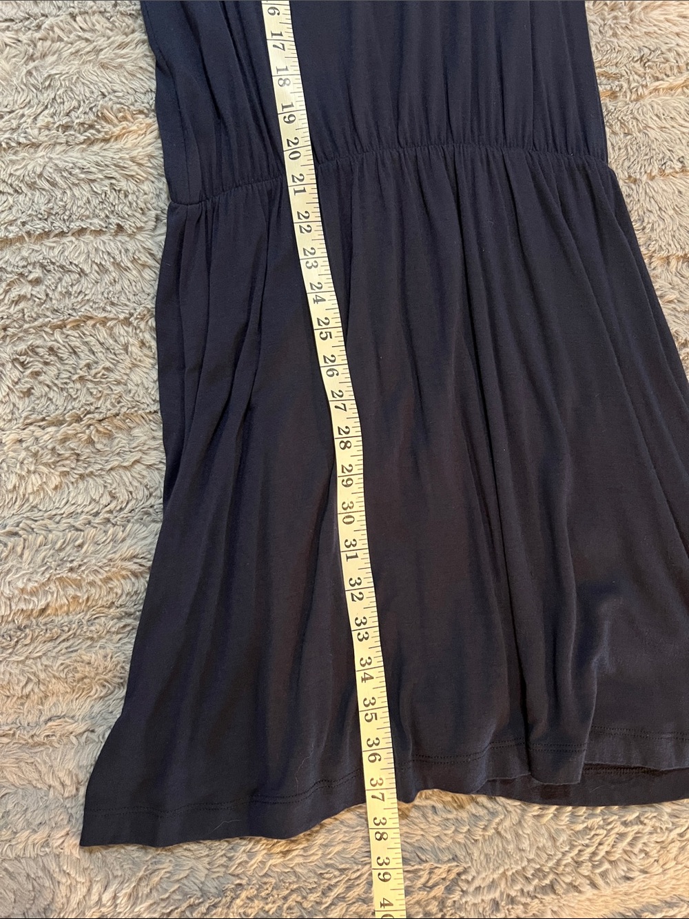 GUESS Navy Ruffle V-Neck Mini Dress - Picture 5 of 5